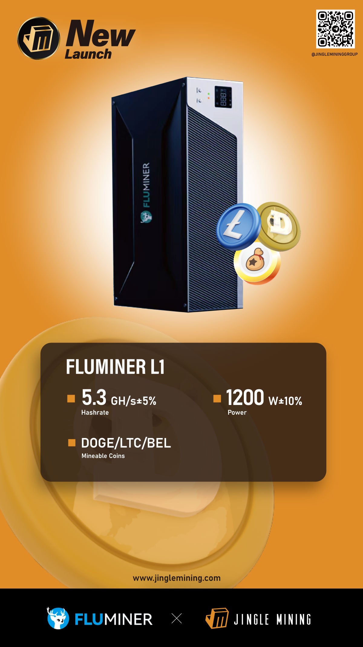 Fluminer L1 - High throughput Server(LTC, DOGE/5.3Gh/1200W)