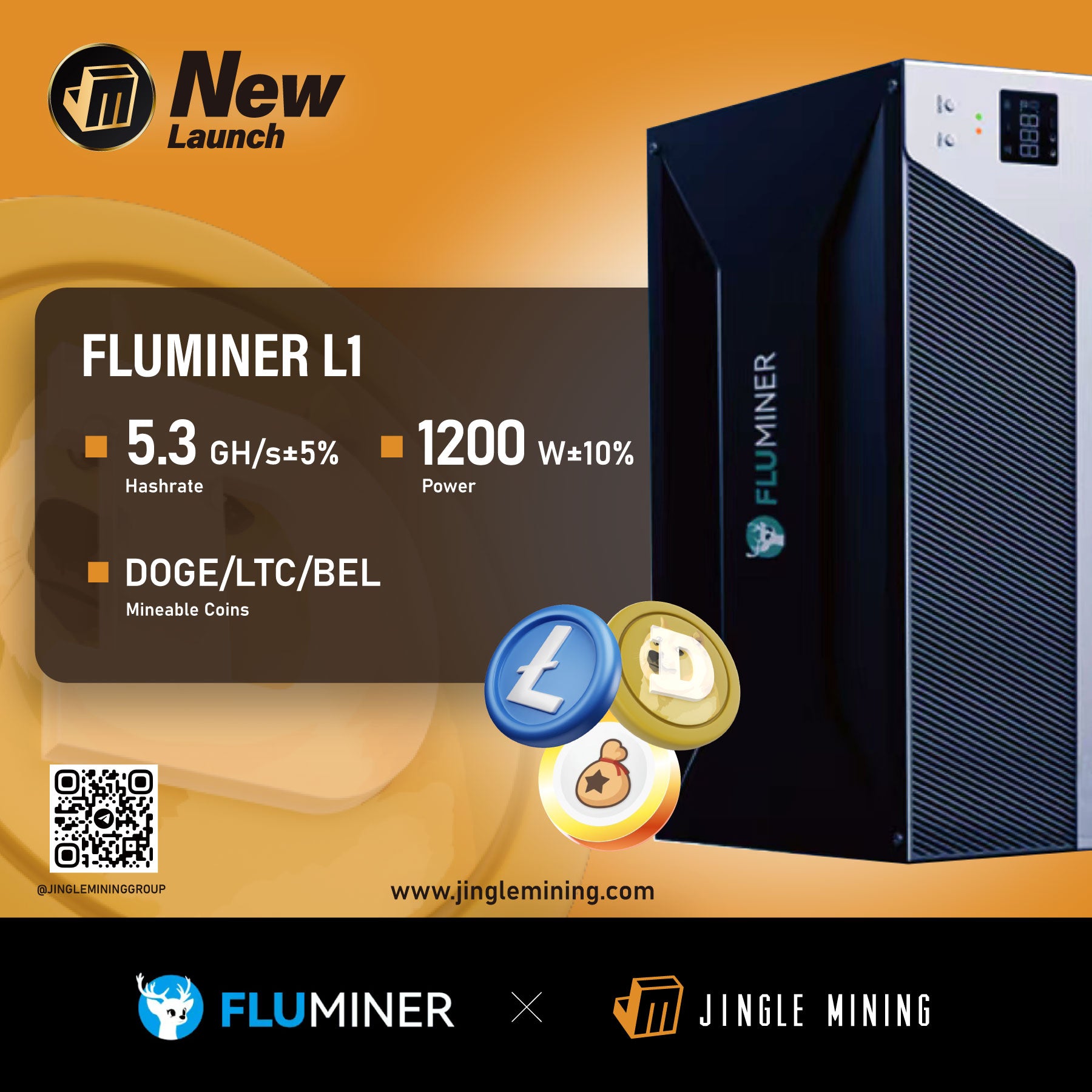 Fluminer L1 - High throughput Server(LTC, DOGE/5.3Gh/1200W)